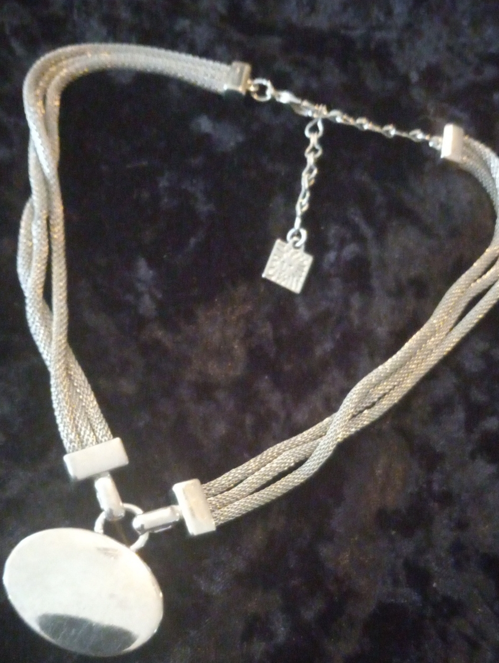 Anne Klein Silver Multi-Strand Designer Pendant Necklace